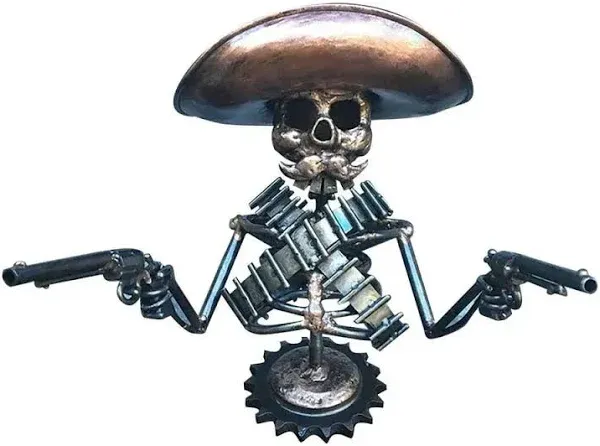 Rneswi Cowboy Skull Gunslinger Car Hood Ornament