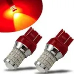 iBrightstar Newest 9-30V Flashing Strobe Blinking Brake Lights 7440 7443 T20 LED Bulbs with Projector Replacement for Tail Brake Stop Lights, Brillian