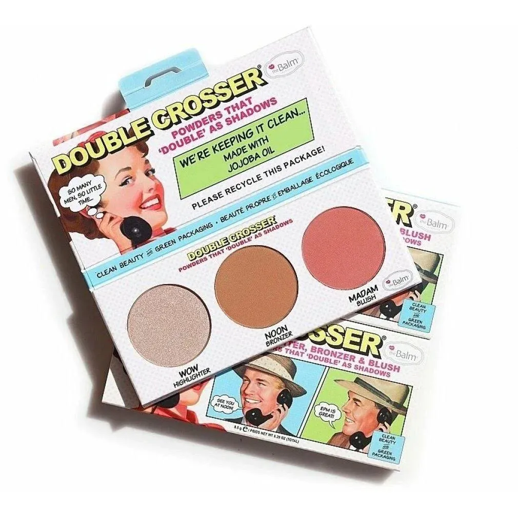 the Balm Double Crosser Highlighter, Bronzer & Blush Palette