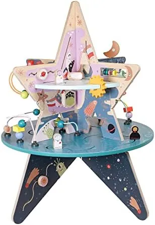 Manhattan Toy Double-Decker Celestial Star Explorer Wooden Activity Center with 