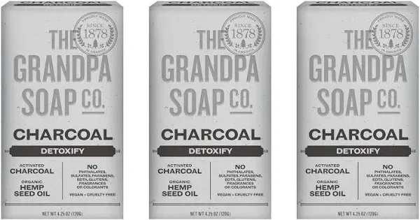 The Grandpa Soap Co Face &amp; Body Bar Soap Charcoal - Detoxify 4.25 oz