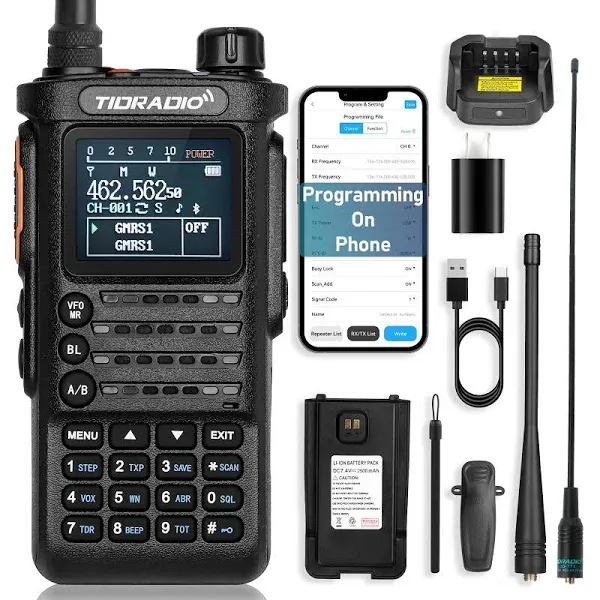 TIDRADIO TD-H8 GMRS Radio Long Range Radio with USB-C Battery,APP Programmable