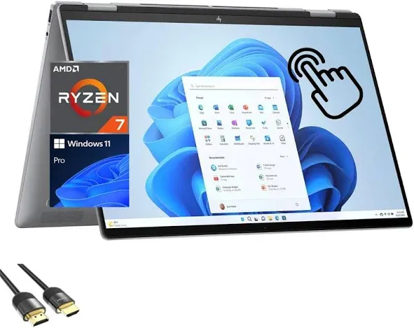 HP Envy 2-in-1 Laptop, 16" WUXGA IPS Touchscreen Display, AMD 8-Cores Ryzen 7 8840HS (Up to 5.1 GHz), 16GB DDR5, 512GB PCIe SSD, Backlit KB, Webcam, Wi-Fi 6E, USB-C, HDMI, PDG HDMI Cable, Win 11 Pro