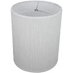 FenchelShades.com 14 in. Top Diameter x 14 in. Bottom Diameter x 17 in. Height Pleated Mushroom White Drum Lamp Shade