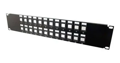 C2G/Cables To Go Legrand - C2G Multimedia Patch Panel, Blank Keystone Patch Panel, Patch Panel 24 Port, Black Relay Rack Patch Panel, 2U Keystone Patch Panel, 1 Count, C2G 03857