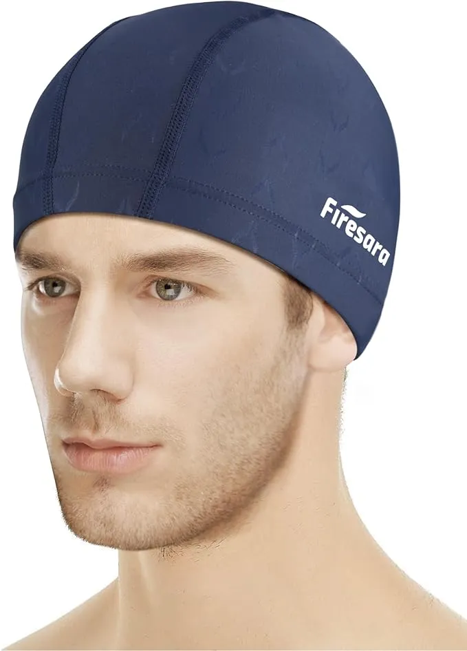 Firesara Fishtail Fabric Swim Cap for Men Women, Breathable High Elasticity Swimming Cap Hair Protection Quick Dry Soft for Long Hair Short Hair, Kids Boys and Girls