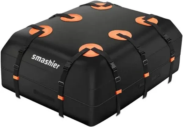 Smashier 15 Cubic Foot Waterproof Car Rooftop Cargo Carrier Bag, Black