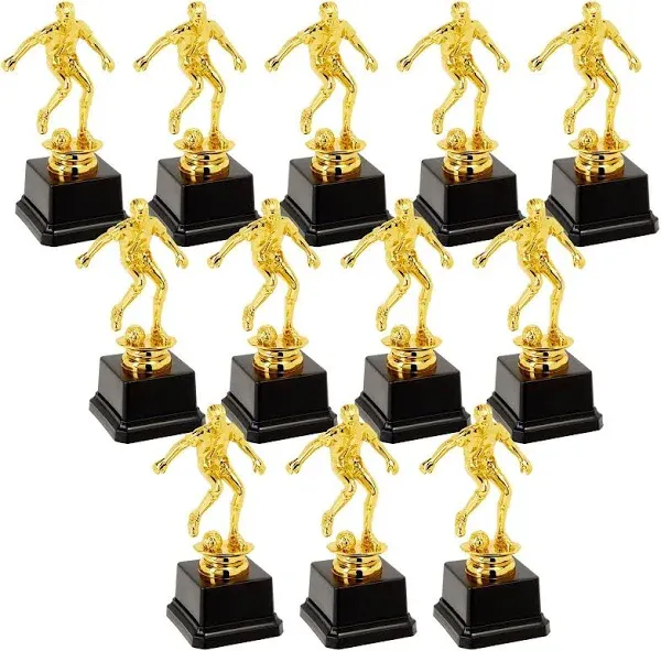 Juvale 12 Pack Small Gold Soccer Trophies for Team Award Ceremonies, Championship Games, Sports Competitions (2.5 x 6 in)