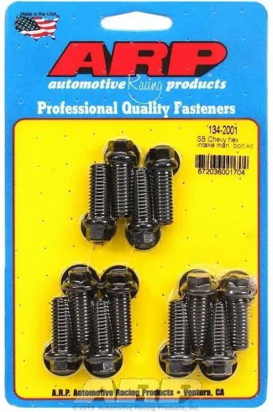 ARP 134-2001 SBC Intake Manifold Bolt Kit, 3/8-16 in. Thread, Hex Head, Chromoly