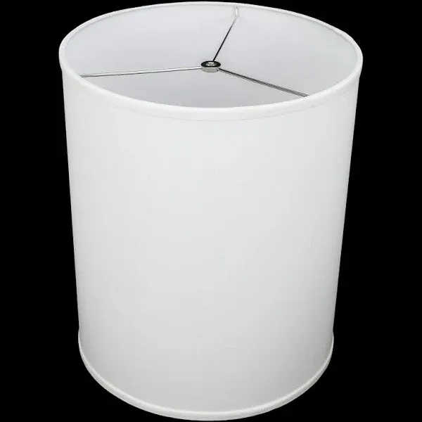 FenchelShades.com 14" Top Diameter x 14" Bottom Diameter 17" Height Cylinder Drum Lampshade USA Made (Pleated White)