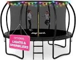 JoyBerri Trampoline for Kids and Adults - 8ft 10ft 12ft 14ft Trampoline with Net - with Bonus Sprinkler and LED Lights/ASTM Certified/Extra Sturdy Re