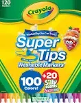 Crayola Super Tips Marker Set, 100 Washable Markers for Kids, 20 Scented Markers, Bulk Colored Markers for Coloring Books, Holiday Gift for Kids