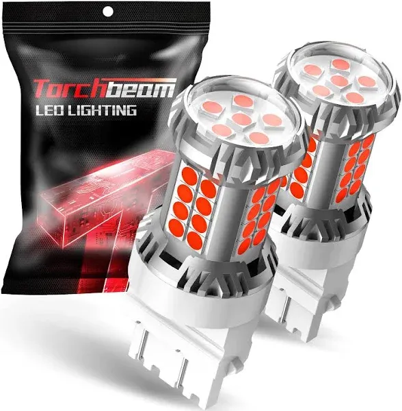 Torchbeam 3157 3156 LED Bulb Tail Brake Lights Red 600% Brighter, 3056 3057 4057 4157 3457 Brake Stop High Mount Stop Tail Taillights for Cars,