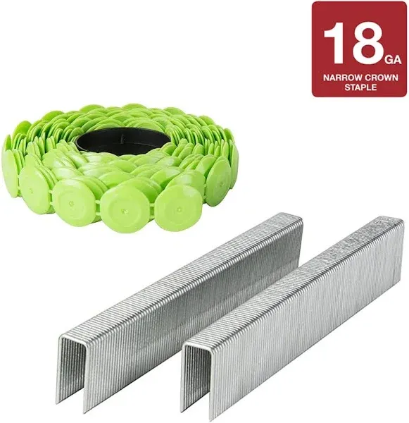 Metabo HPT 18 Gauge Staples And Plastic Caps | 7/16 In. Crown, 7/8-in Leg Length | Electro Galvanized | 2,000 Count | 31102SHPT