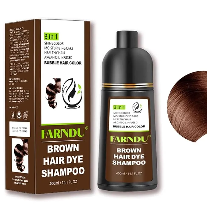 Brown Hair Dye Shampoo Gray Hair Coverage Natural Herbal Hair Color Shampoo 3 In 1 champu para canas