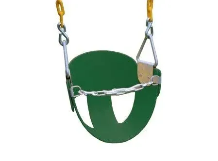 Eastern Jungle Gym High Back Half Bucket Swing with Coated Chain - Green