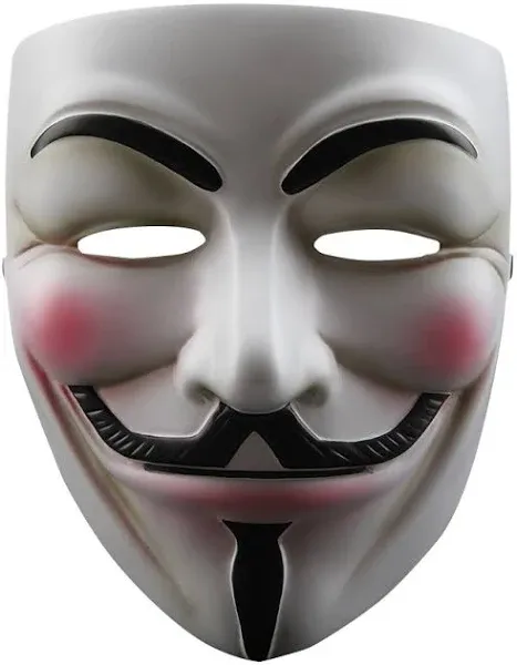 V for Vendetta Mask, Guy Fawkes Mask Quality Anonymous Mask Ideal for Halloween Costume, Hackers Theme Parties, Cosplay Events One Size Fits Most