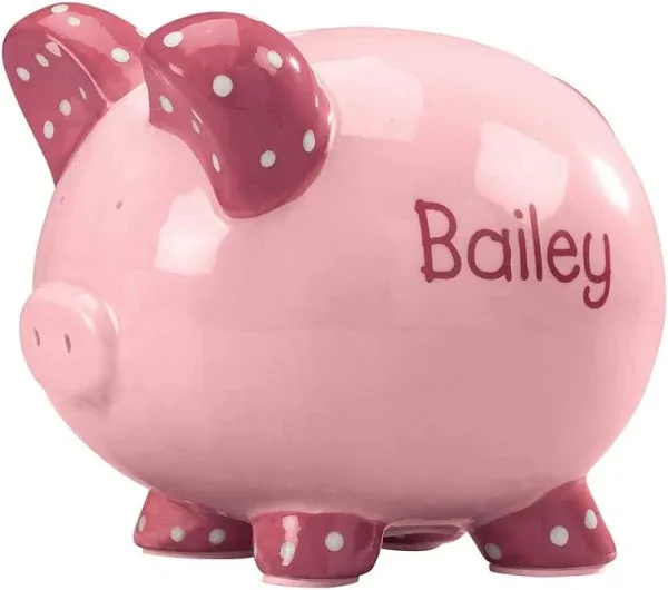 Miles Kimball Personalized Ceramic Kid's Font Piggy Bank - Blue