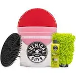 Chemical Guys HOL133 Ultimate Scratch-Free Detailing Bucket And Accessories Car Wash Kit 16 fl. oz