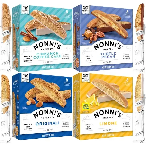 Nonni's Biscotti Variety Pack of 4 Italian Cookies