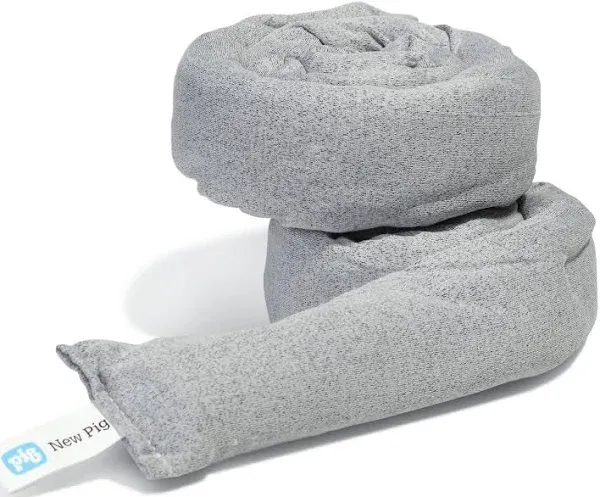 PIG Home Solutions Dryer-Safe Reusable Water Absorbent Sock - 2 Pack - 3" x 38" - Absorbs Up to 34 oz per Sock - Gray - PM50672