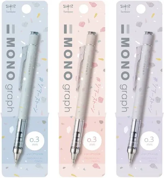 Tombow Pencil MONO Mechanical Pencil Monograph 0.3mm Sheer Stone Pattern Assorte