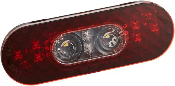 Grote 54682 LED Stop Tail Turn Light - 6", Oval, w/ Integrated Back-up, Female Pin Termination