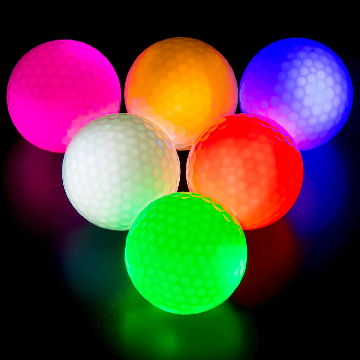 THIODOON Glow In The Dark Golf Balls Light Up Led Golf Balls Night Golf Gift Sets For Men Kids Women 6 Pack