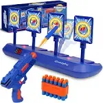 Digital Targets with Foam Dart Toy Blaster, 4 Targets Auto Reset Electronic S...