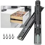 1 Pair Soft Close Drawer Slides Side Mount 12 14 16 18 20 22 24 Inch 100 lb Load Capacity Self Closing Full Extension Rails Ball Bearing Cabinet Kitchen Runners Dresser Glide