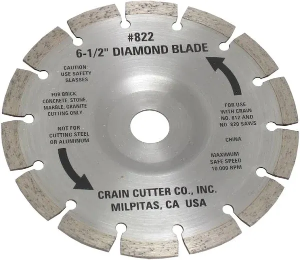 NEW Crain # 822 Diamond Blade 6 1/2&#034; for Crain 812, 820, 825 &amp; 835 - NEW !!!!