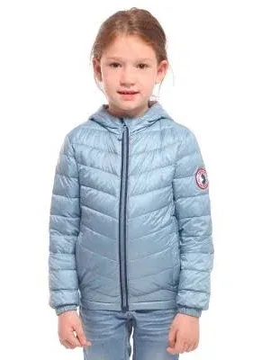 Rokka&amp;Rolla Girls&#x27;\u205fUltra-Light Down Jacket Packable Puffer Blue Coat Size M 8/9