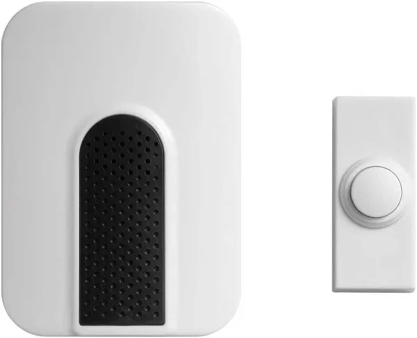 Wireless Battery Operated Doorbell Kit-Black/White