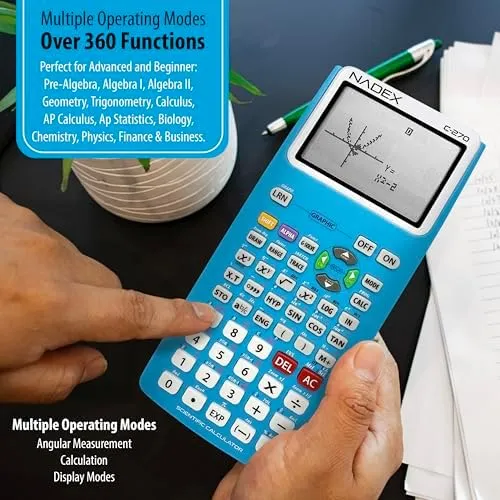 Scientific Calculator with Graph Functions for College and High School Blue