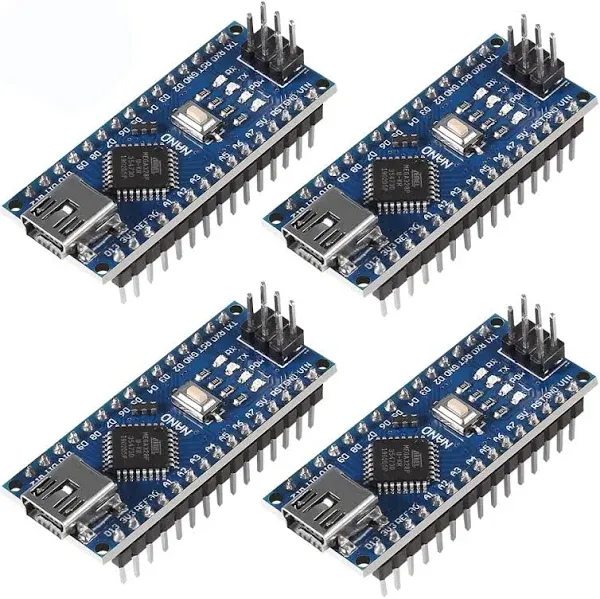 4Pcs for Nano V3.0 ATmega328P Nano Board CH340 5V 16M Micro USB Microcontroller Board with PIN Headers Pin Unsoldered Compatible with Electronics Development Board Nano 328P Nano 3.0