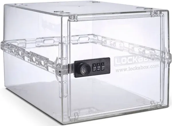 Compact &amp; Hygienic Lockable Storage Box Food Medicines Tech Home Safety Crystal