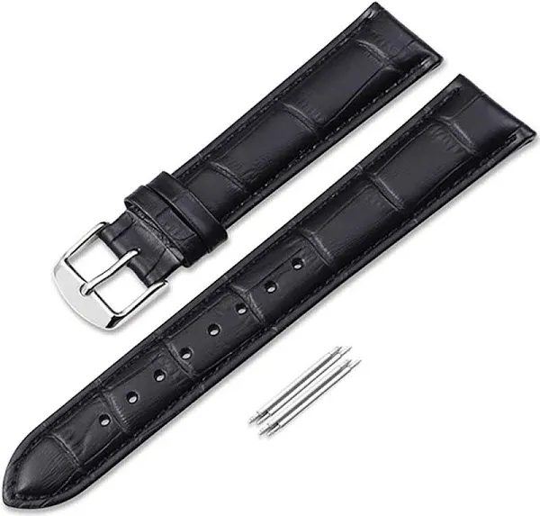 iStrap Alligator Grain Calfskin Watch Band with Stainless Steel Buckle