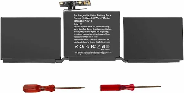 Laptop Battery for MacBook Pro 13&#034;A1708 Late 2016 Mid 2017 A1713 battery + Tools