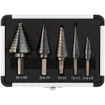 CO-Z 5pcs HSS Cobalt Multiple Hole 50 Sizes Step Drill Bit Set with Aluminum