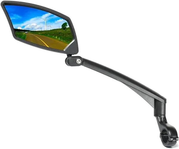 Handlebar Bike Mirror, Scratch Resistant Glass Lens, Ajustable and Rotatable Saf