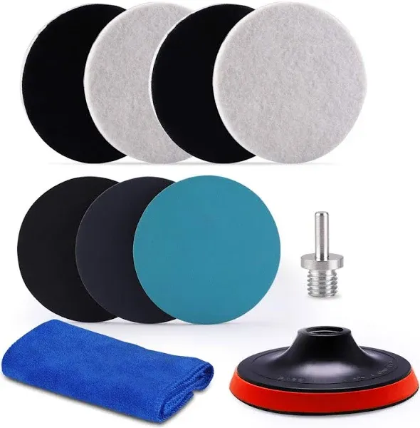 5Inch Glass polishing Pads, 10Pcs Wool Felt Disc Glass Polishing Kit Buffing ...