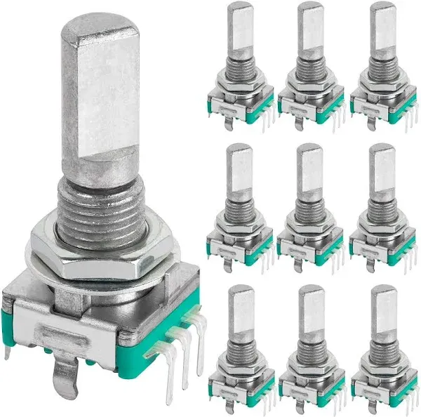 10 Pcs EC11 Rotary Encoder Dode Switch Audio Digital Potentiometer with Switch - 20MM