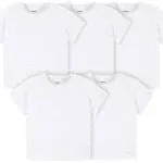 Gerber Baby & Toddler Unisex 5-Pack Solid Short Sleeve Tee, Infant Unisex, Size: 5T, White