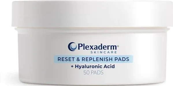 Plexaderm Reset and Replenish Pads with Hyaluronic Acid - remove Dirt, Oil & Makeup and Hydrate Skin