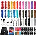 MONOBIN Paracord Combo Kits - 550 Type III Parachute Cord - Bracelet Crafting Kits, Survival Rope Making lanyards,Dog Collar,Bracelet