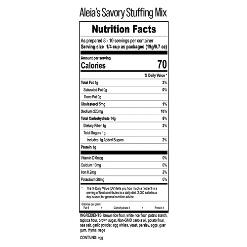 Aleia's Gluten Free Savory Stuffing Mix