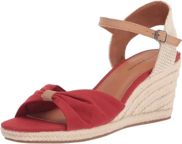 Lucky Brand Womens Macrimay Mixed Media Wedge Sandals