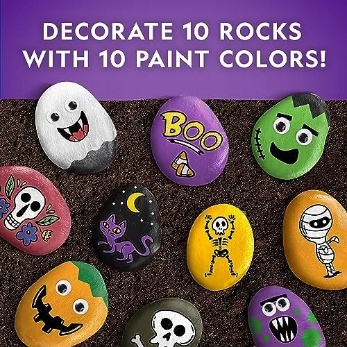 NATIONAL GEOGRAPHIC Creepy Creatures Rock Painting Kit Halloween Arts & Crafts Kit for Kids