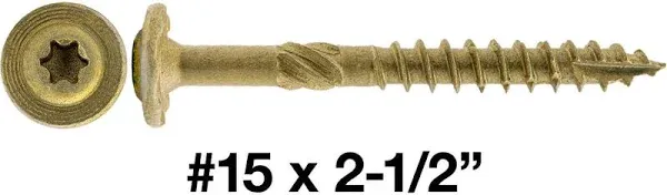 #15 x 4&#034; Construction Lag Screw Exterior Coated Torx/Star Drive Heavy Duty St...