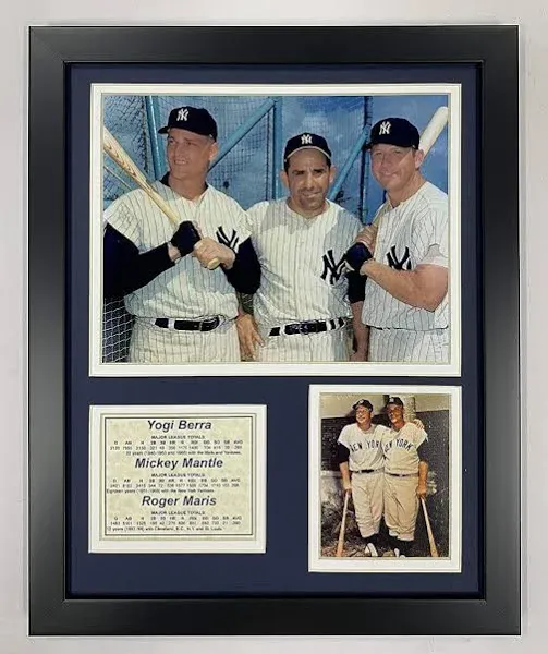 Legends Never Die New York Yankees Yogi Berra, Mickey Mantle and Roger Maris Framed Photo Collage